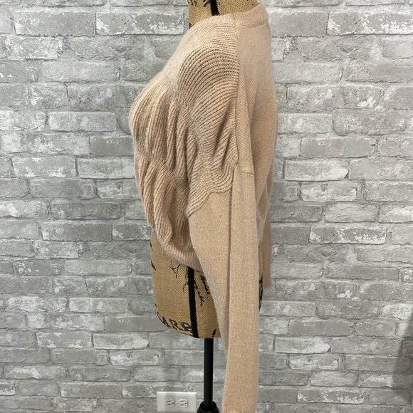 Dreamers by Debut Tan Ruffled Cropped Sweater - Picture 2 of 6